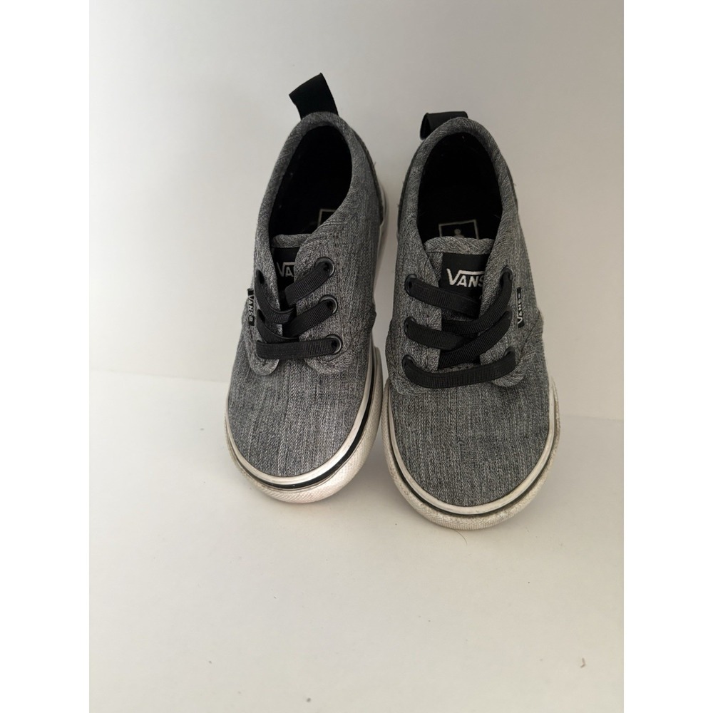 Vans Toddler Atwood Gray & Black Slip On Sneakers size 7